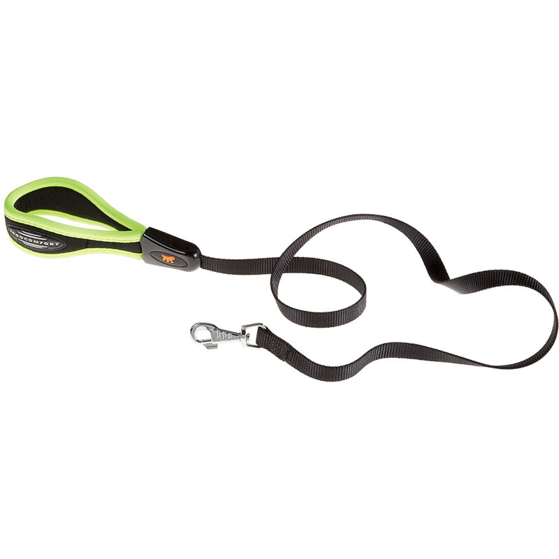 foto del prodotto ferplast ergofluo g guinzaglio per cani in nylon con impugnatura imbottita.. variante g20 120 misure 20 mm x l 120 cm giallo
