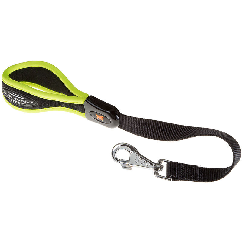 foto del prodotto ferplast ergofluo gm guinzaglio corto per cani in nylon con morbida impugnatura.. variante misure 25 mm x l 55 cm giallo