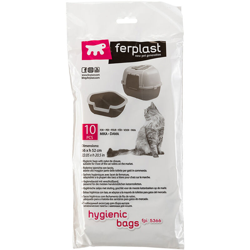 foto del prodotto ferplast fpi 5366 sacchetti igienici per toilette mika e dama. variante fpi 5366 misure 56 x h 52 cm 
