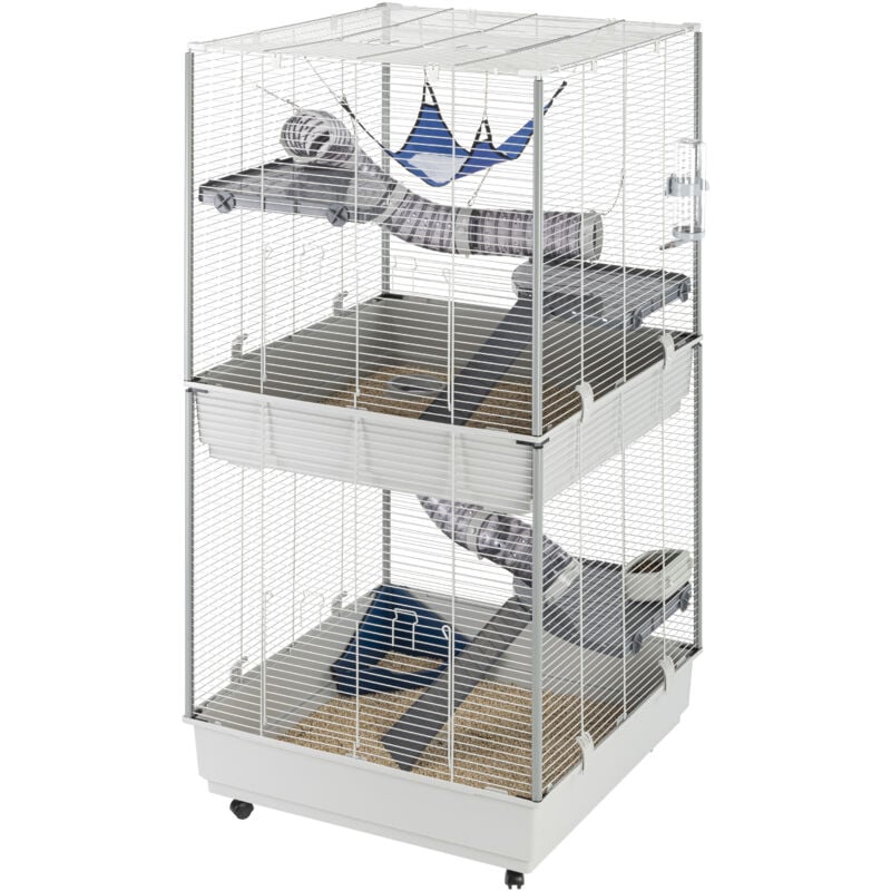 foto del prodotto ferplast furet tower gabbia per furetti su due piani. variante furet tower misure 75 x 80 x h 161 cm 
