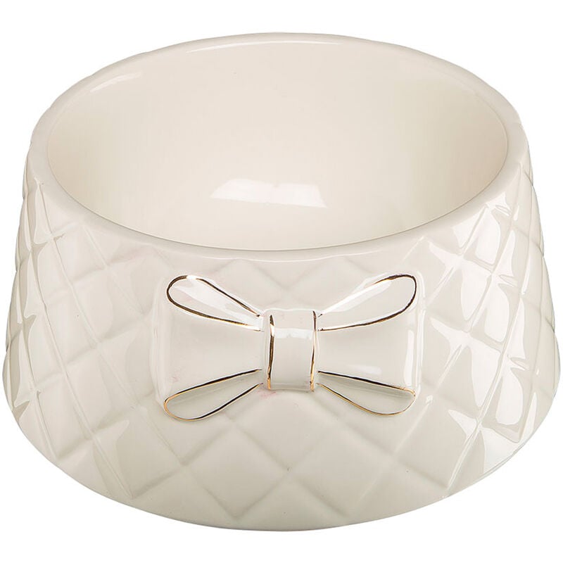 foto del prodotto ferplast gemma 0,7 l ciotola in ceramica per cani e gatti. variante gemma misure 18 x h 8 cm 0.7 l beige