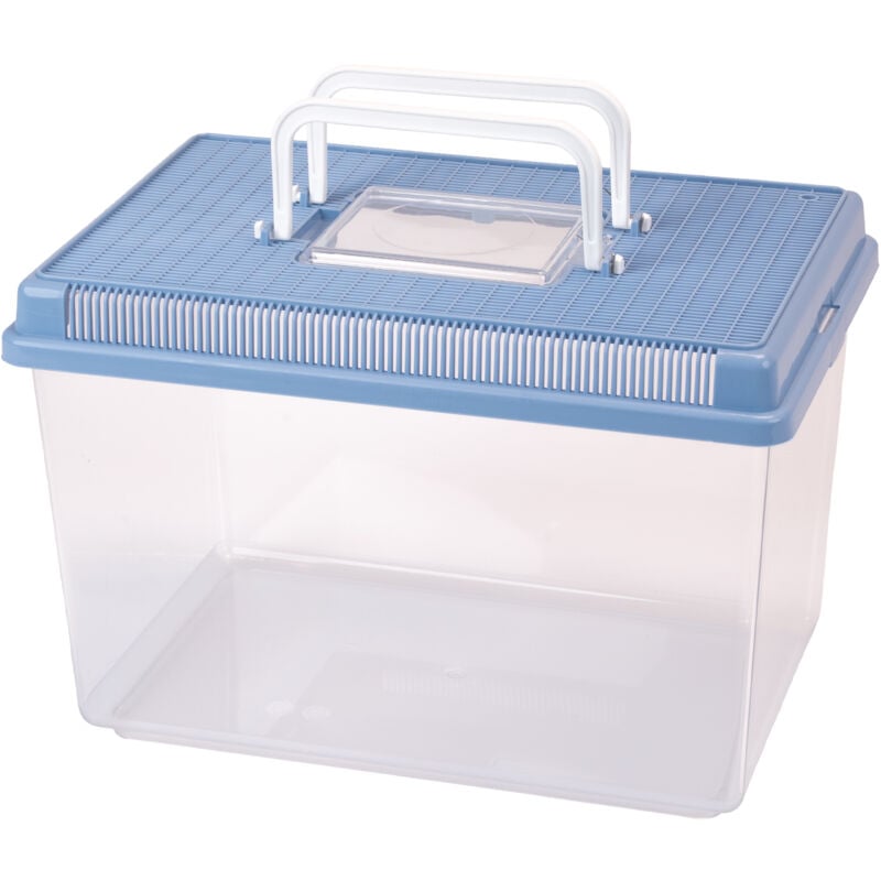 foto del prodotto ferplast geo contenitore per piccoli animali, pesci, tartarughe e insetti. variante large misure 30 x 20 x h 20.3 cm 6 l azzurro