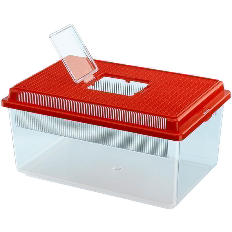 foto del prodotto ferplast geo flat small vaschetta chiusa per pesci, rettili, insetti o piccole tartarughe. variante small misure 35.5 x 23.5 x h 16.5 cm 4 l 