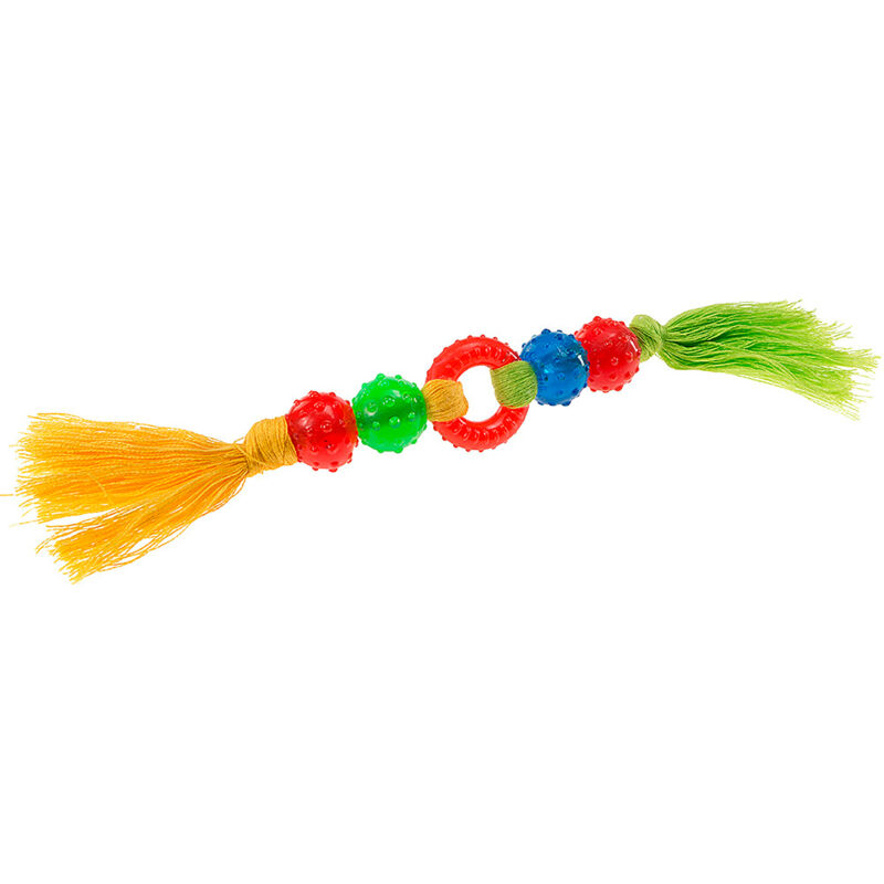 foto del prodotto ferplast gioco pa 6419 gioco dentale per cani in corda di cotone intrecciato e gomma termoplastica. variante pa 6419 misure 3 x 32 cm 