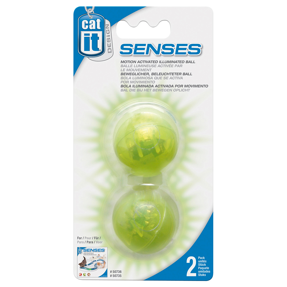 foto del prodotto ferplast gioco per gatti flashlight 2 palline led catit verdi 
