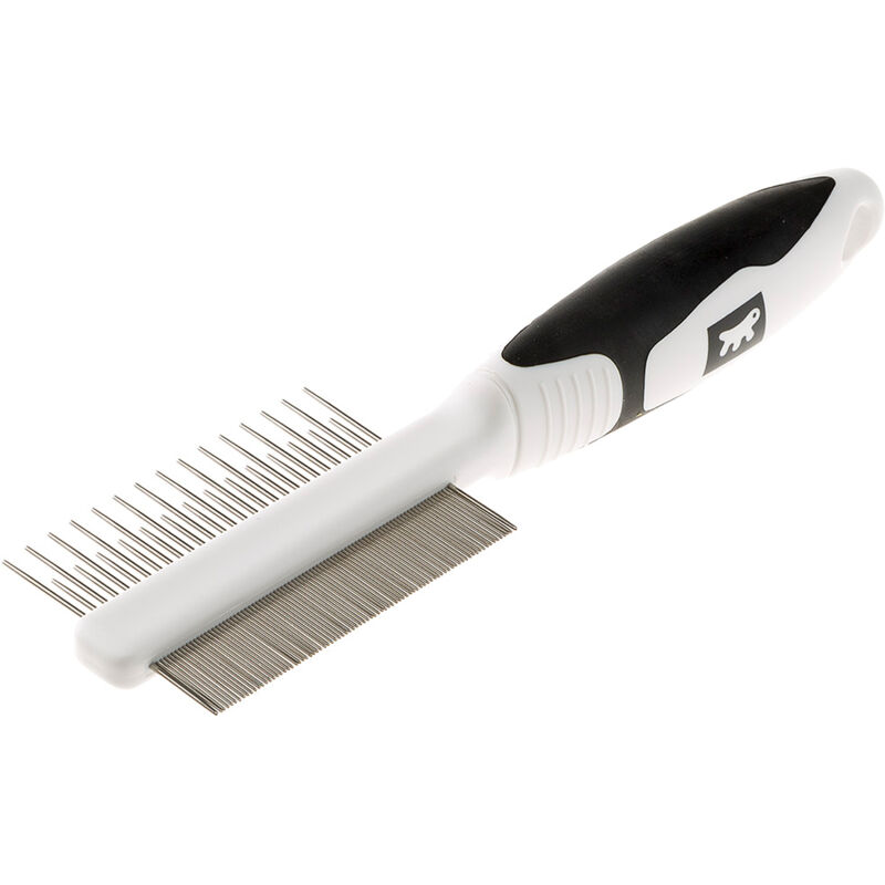 foto del prodotto ferplast gro 5755 premium pettine doppio per cani con pelo medio e lungo. variante gro 5755 premium misure 21.5 x 5.7 x h 3 cm 