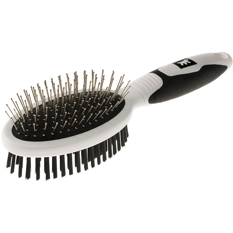 foto del prodotto ferplast gro 5763 premium spazzola combinata per cani con pelo corto, medio e lungo.. variante gro 5763 premium misure 23.5 x 6.7 x h 6 cm 
