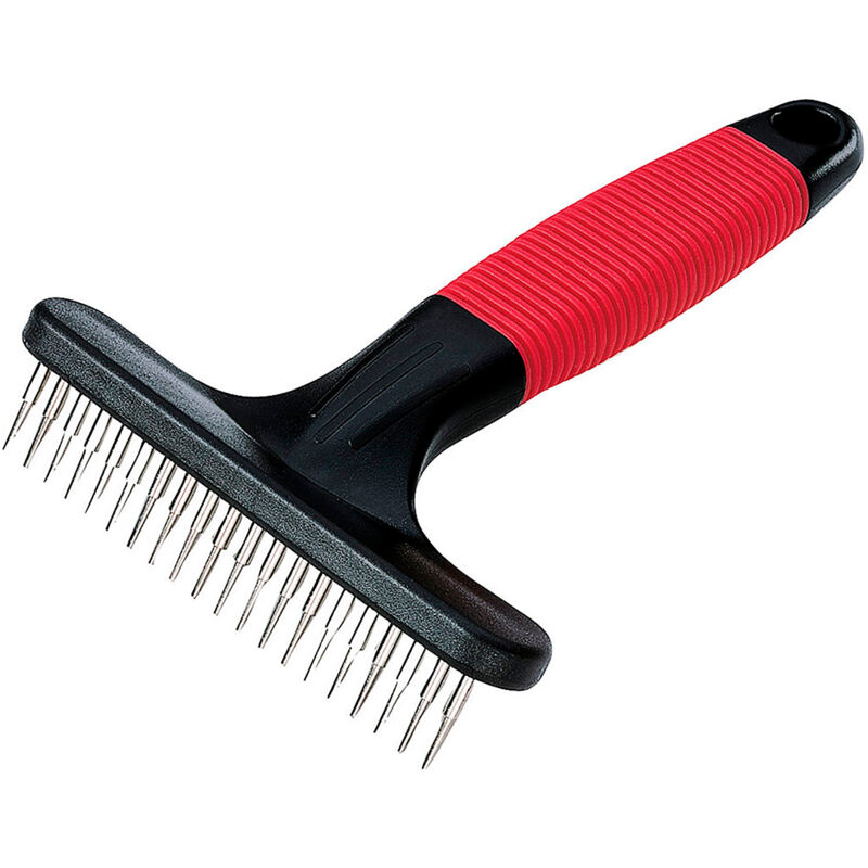 foto del prodotto ferplast gro 5872 pettine a rastrello con denti rotanti per cani dal pelo medio e lungo. variante gro 5872 misure 15.5 x 11 x h 3.3 cm 