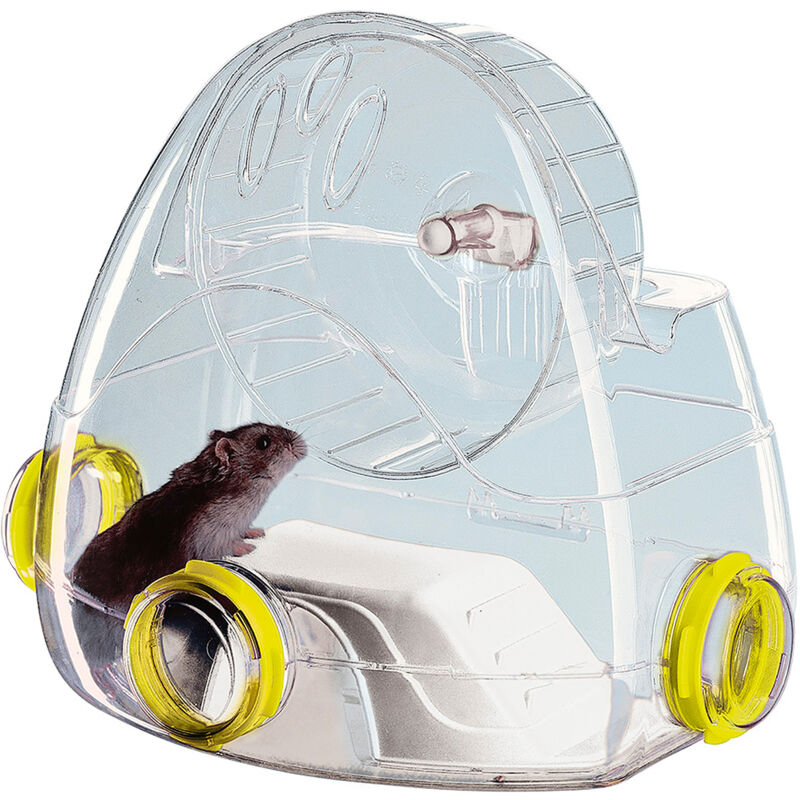 foto del prodotto ferplast gym modulo abitativo con ruota per criceti e altri piccoli roditori. variante gym misure 32.3 x 23 x h 26.3 cm 