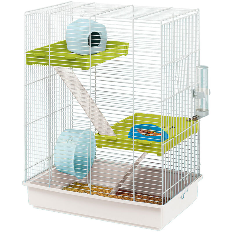 foto del prodotto ferplast - hamster tris gabbia per roditori hamster tris adatta a criceti, design italiano, accessori inclusi . variante hamster tris - misure 46 x