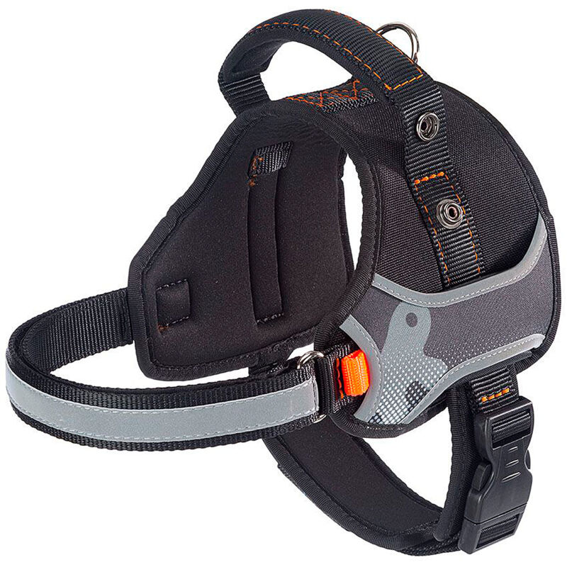 foto del prodotto ferplast - hercules p pettorina tecnica per cani con maniglia e bordi riflettenti. vari colori e misure. . variante - misure: a: 29-36 cm b: 42-52 cm 20 mm - nero