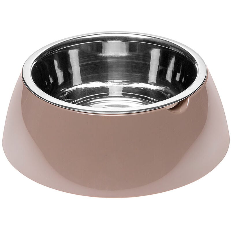 foto del prodotto ferplast jolie ciotola in acciaio per cani e gatti con portaciotola in plastica. varie misure e colori.. variante large misure 23.3 x h 7.5 cm