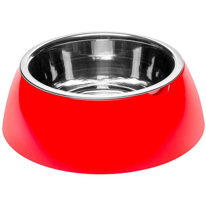 foto del prodotto ferplast jolie ciotola in acciaio per cani e gatti con portaciotola in plastica. varie misure e colori.. variante large misure 23.3 x h 7.5 cm