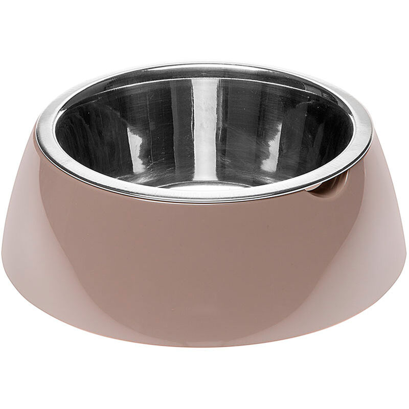 foto del prodotto ferplast jolie ciotola in acciaio per cani e gatti con portaciotola in plastica. varie misure e colori.. variante medium misure 20 x h 6.7 cm