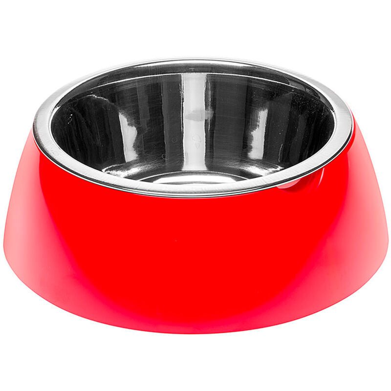 foto del prodotto ferplast jolie ciotola in acciaio per cani e gatti con portaciotola in plastica. varie misure e colori.. variante medium misure 20 x h 6.7 cm
