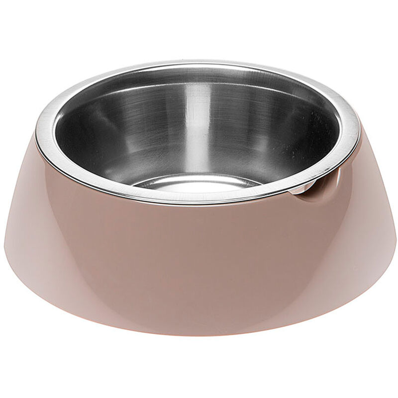 foto del prodotto ferplast jolie ciotola in acciaio per cani e gatti con portaciotola in plastica. varie misure e colori.. variante small misure 17.1 x h 5.5 cm