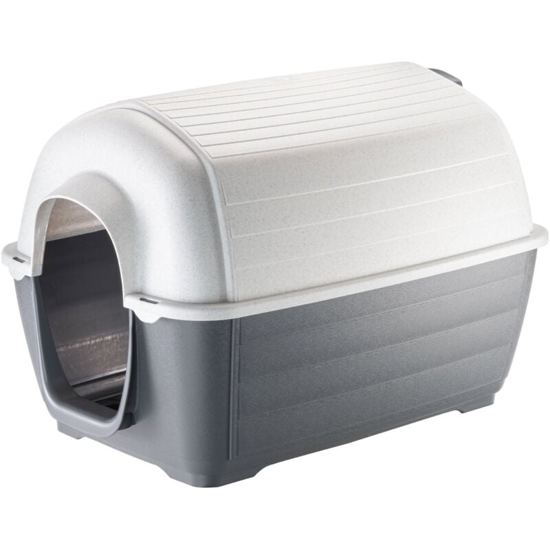 foto del prodotto ferplast kenny cuccia per cani in resina termoplastica 5 misure. variante kenny 01 misure 50 x 78 x h 50 cm grigio