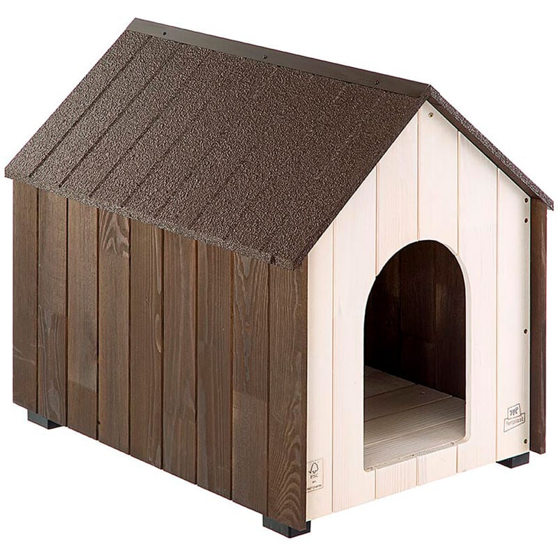 foto del prodotto ferplast koya cuccia da esterno per cani ferplast koya in legno di pino nordico fsc . variante medium misure 54.4 x 74.5 x h 66.2 cm 