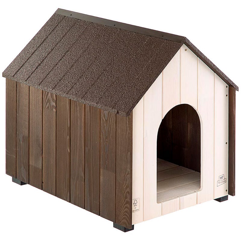 foto del prodotto ferplast koya cuccia da esterno per cani koya in legno di pino nordico fsc . variante large misure 63.3 x 91.5 x h 77.5 cm 