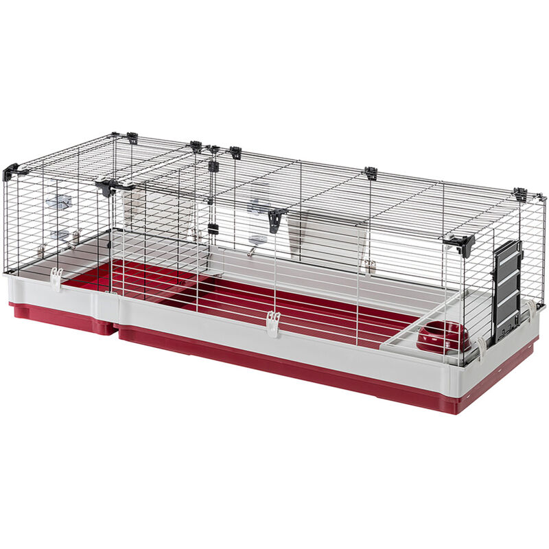 foto del prodotto ferplast krolik 160 gabbia per conigli con divisorio removibile. variante krolik 160 misure 162 x 60 x h 50 cm bordeaux