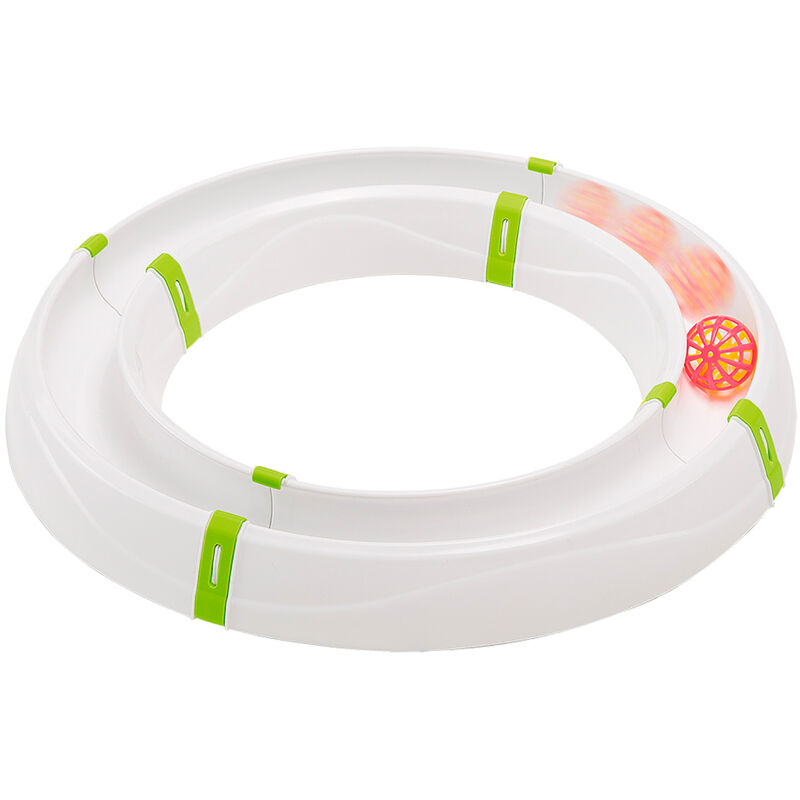 foto del prodotto ferplast magic circle gioco componibile per gatti a forma di circuito. pallina colorata inclusa. variante magic circle misure 40 x 5 cm 