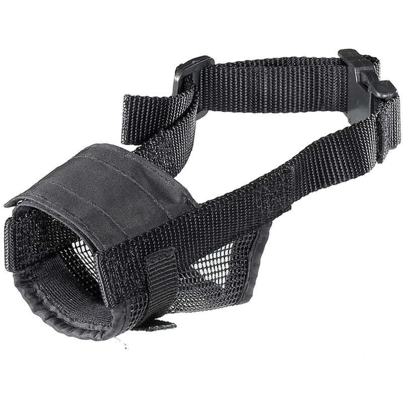 foto del prodotto ferplast muzzle net museruola per cani in rete di nylon 5 taglie. variante s misure a 24 35 cm b 12 19 cm c 7.5 cm 