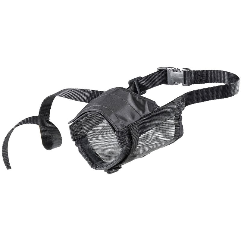 foto del prodotto ferplast muzzle net museruola per cani in rete di nylon 5 taglie. variante xl misure a 47 69 cm b 17 35 cm c 12.5 cm 