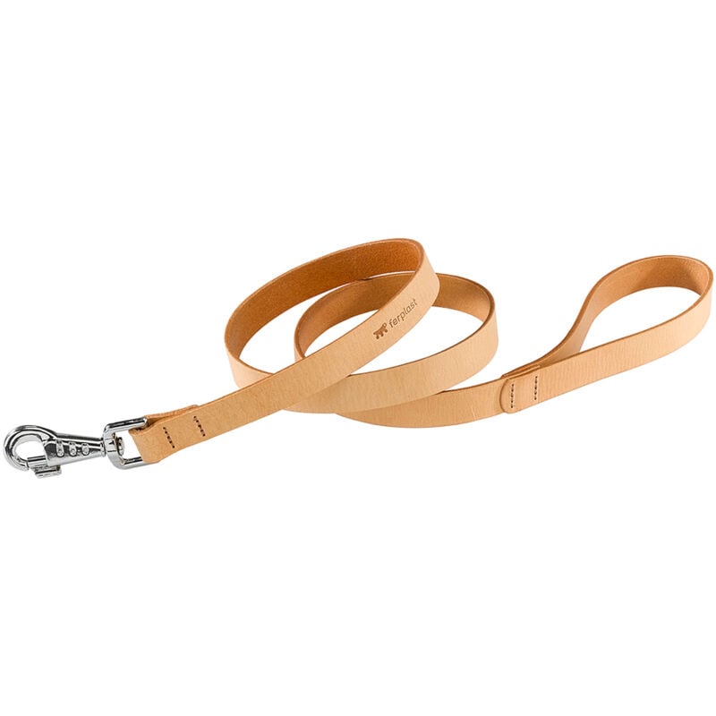 foto del prodotto ferplast natural g guinzaglio per cani in pelle vera, in 2 colori e 4 misure. variante g10 120 misure 10 mm x l 120 cm cuoio naturale