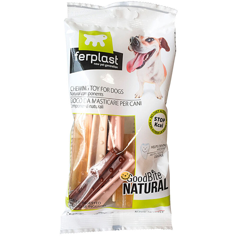foto del prodotto ferplast natural helix bag gioco da masticare per cani ai gusti misti 12 pz. variante s misure 13 x 3 x h 26 cm 