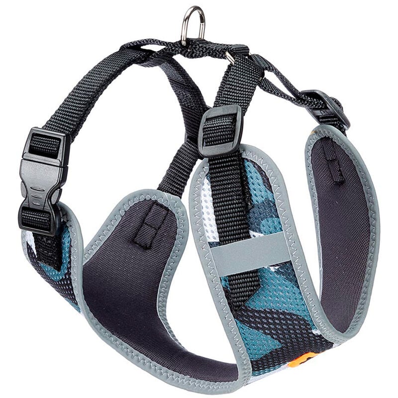 foto del prodotto ferplast - nikita p fashion pettorina tecnica in nylon traspirante per cani. cuciture riflettenti. in varie misure e colori.. variante m - misure: a: 30-43 cm b: 38-55 cm 15 mm - azzurro