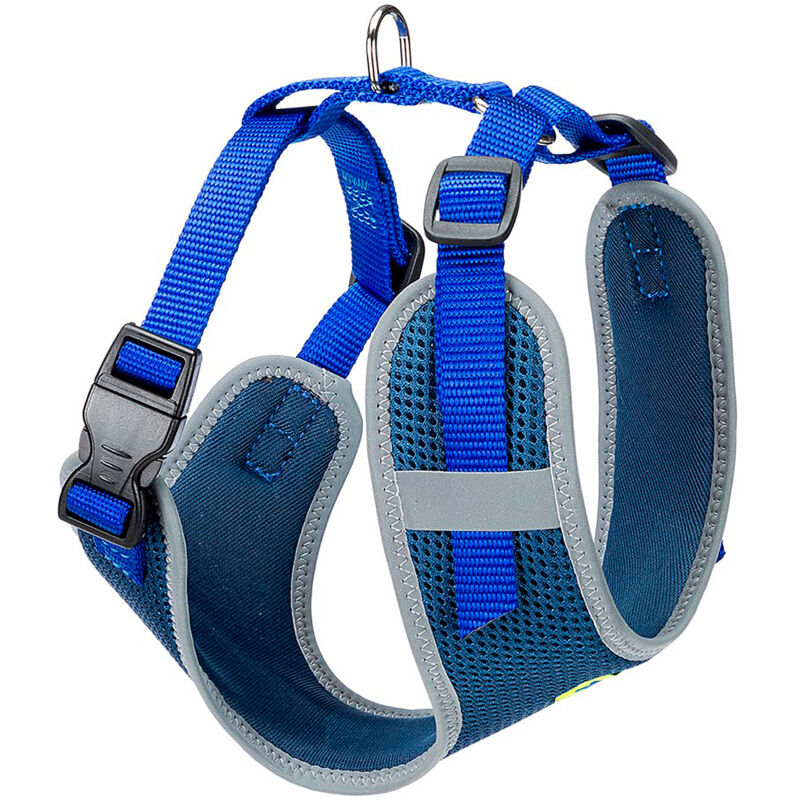 foto del prodotto ferplast nikita p pettorina per cani in nylon traspirante con cuciture riflettenti. varie misure e colori.. variante m misure a 30 43 cm b 