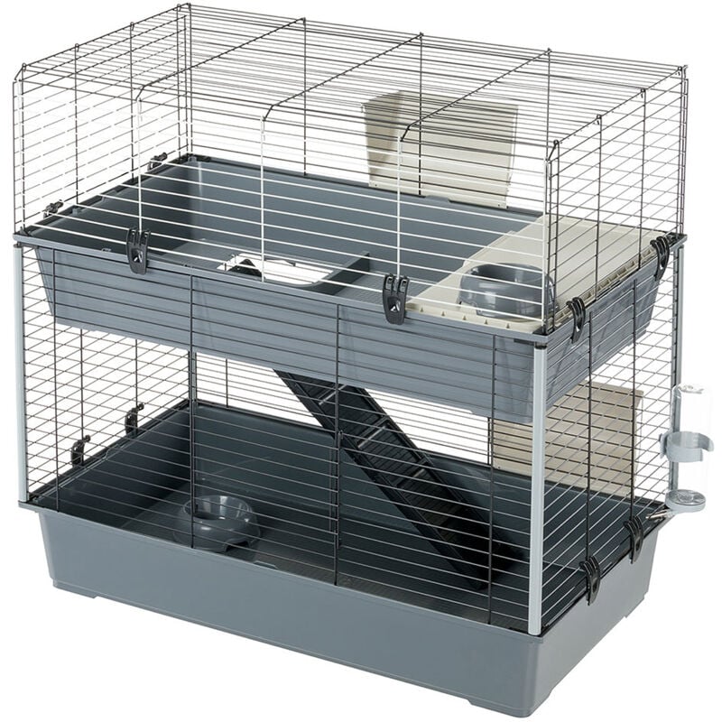 foto del prodotto ferplast rabbit 100 double gabbia a due piani per conigli. variante rabbit 100 double misure 95 x 57 x h 93.5 cm 