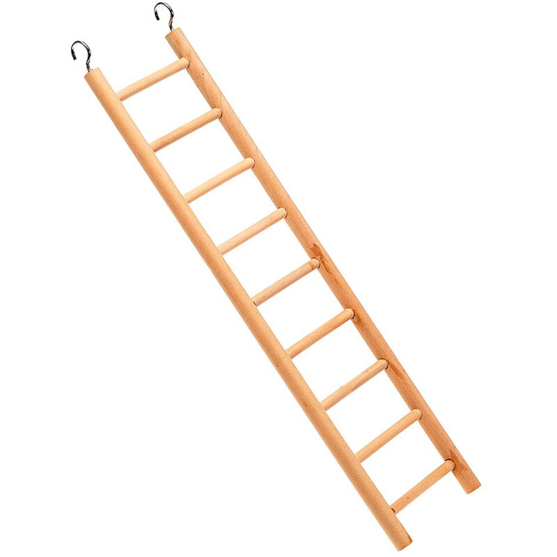 foto del prodotto ferplast scaletta pa 4002 scaletta in legno per parrocchetti, cocorite e calopsiti. variante pa 4004 misure 8.9 x 1.1 x h 37 cm 