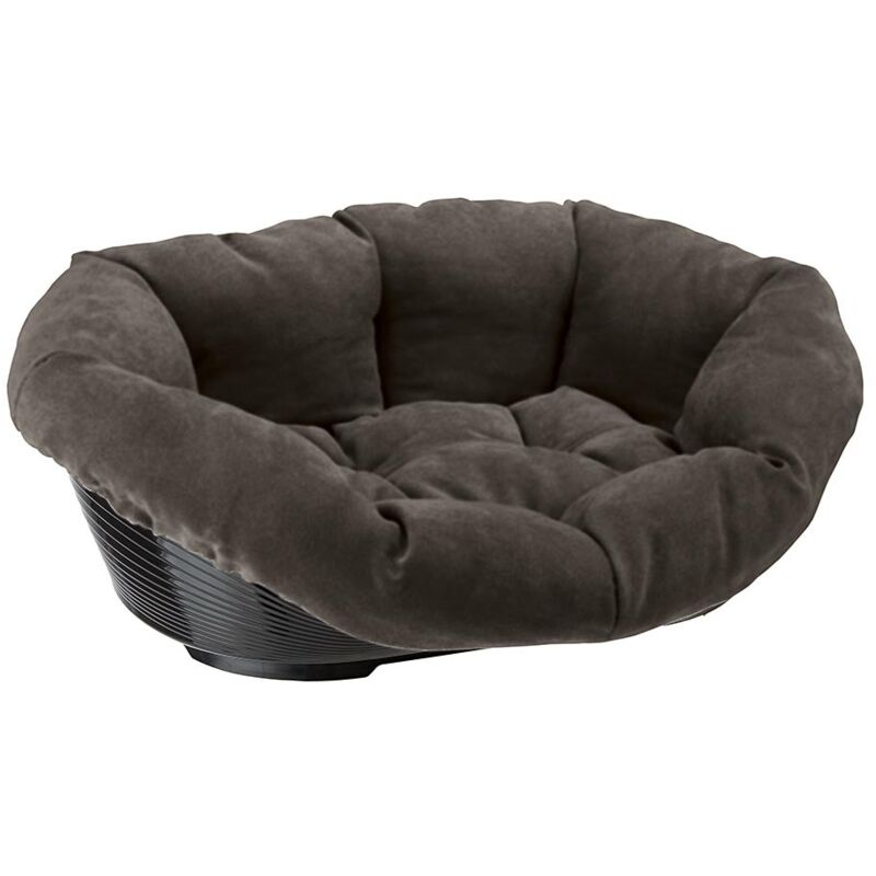 foto del prodotto ferplast - sofa' prestige cuccia in plastica per cani e gatti con rivestimento imbottito. varie misure. variante 2 - misure 52 x 39 x h 21 cm