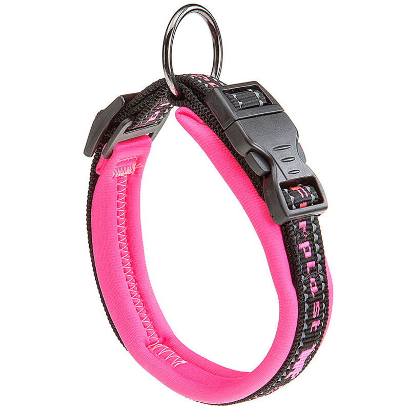 foto del prodotto ferplast sport dog c collare per cani con imbottitura soft. varie misure e colori fluo.. variante c15 35 misure a 25 35 cm b 15 mm fucsia