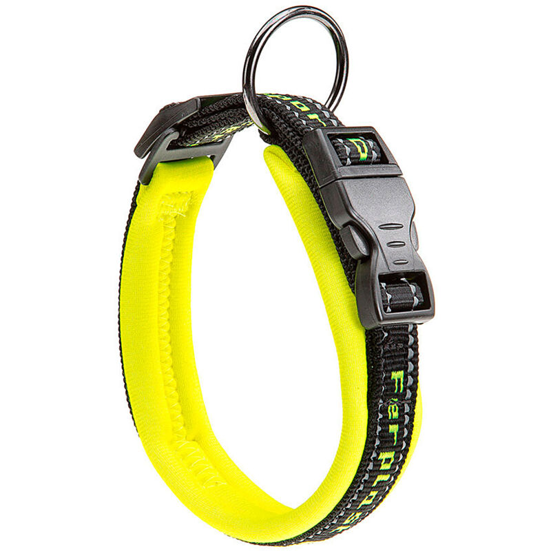 foto del prodotto ferplast sport dog c collare per cani con imbottitura soft. varie misure e colori fluo.. variante c15 35 misure a 25 35 cm b 15 mm giallo