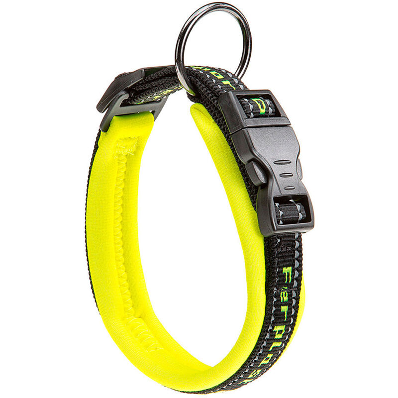 foto del prodotto ferplast sport dog c collare per cani con imbottitura soft. varie misure e colori fluo.. variante c20 43 misure a 33 43 cm b 20 mm giallo