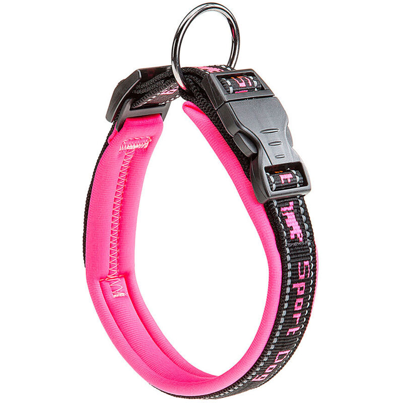 foto del prodotto ferplast sport dog c collare per cani con imbottitura soft. varie misure e colori fluo.. variante c25 45 misure a 35 45 cm b 25 mm fucsia