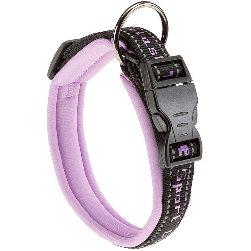 foto del prodotto ferplast sport dog c collare per cani con imbottitura soft. varie misure e colori fluo.. variante c25 45 misure a 35 45 cm b 25 mm lilla