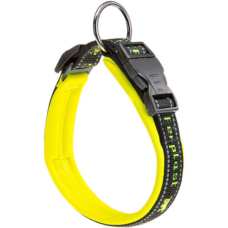 foto del prodotto ferplast sport dog c collare per cani con imbottitura soft. varie misure e colori fluo.. variante c25 55 misure a 45 55 cm b 25 mm giallo
