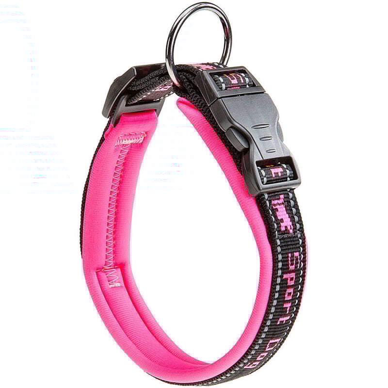 foto del prodotto ferplast sport dog c collare per cani con imbottitura soft. varie misure e colori fluo.. variante c25 65 misure a 55 65 cm b 25 mm fucsia