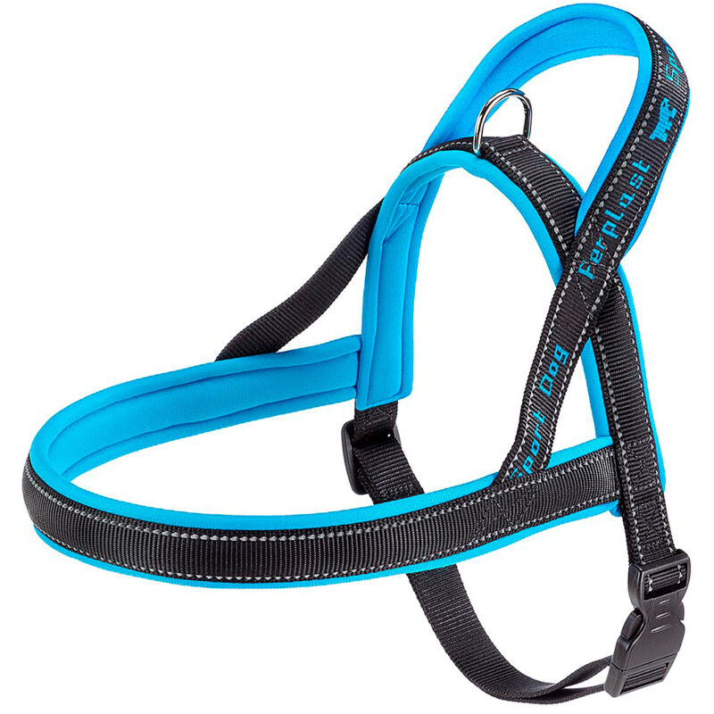 foto del prodotto ferplast sport dog p pettorina per cani con imbottitura soft. varie misure e colori fluo.. variante large misure a 65 cm b 77 98 cm blu