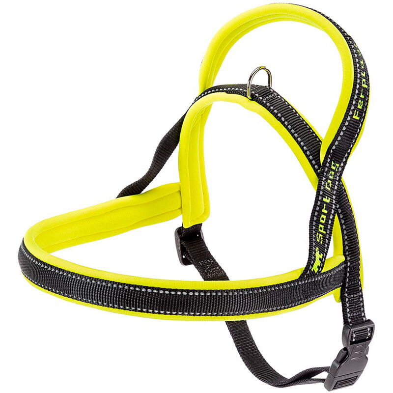 foto del prodotto ferplast sport dog p pettorina per cani con imbottitura soft. varie misure e colori fluo.. variante medium misure a 58 cm b 69 86 cm giallo