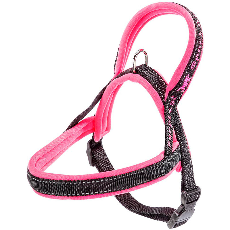 foto del prodotto ferplast sport dog p pettorina per cani con imbottitura soft. varie misure e colori fluo.. variante xs misure a 39 cm b 48 58 cm fucsia