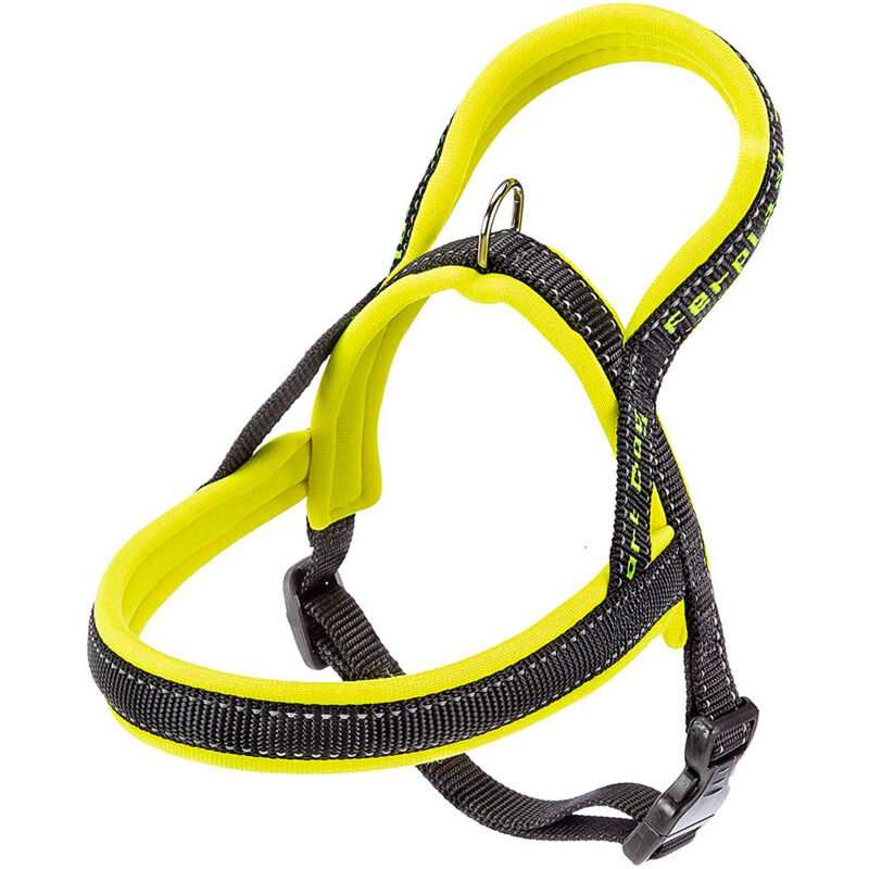foto del prodotto ferplast sport dog p pettorina per cani con imbottitura soft. varie misure e colori fluo.. variante xs misure a 39 cm b 48 58 cm giallo