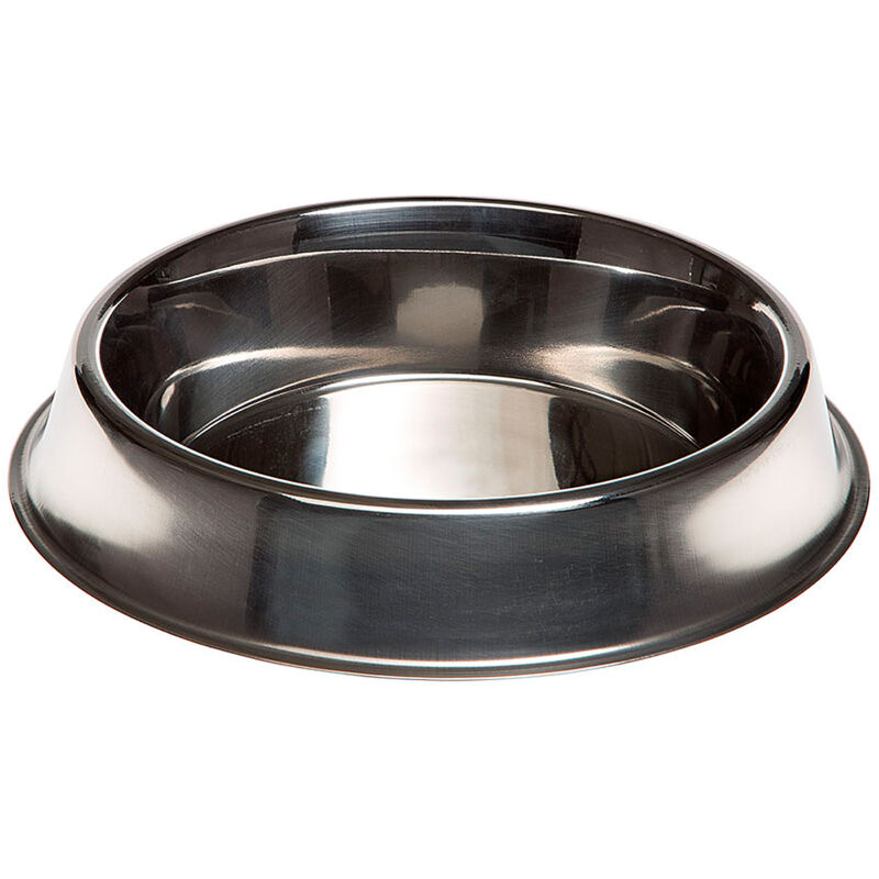 foto del prodotto ferplast supernova ciotola in acciaio inox con bordo inferiore sollevato. 6 misure. variante 180 misure 26.3 x h 5.8 cm 1.6 l 