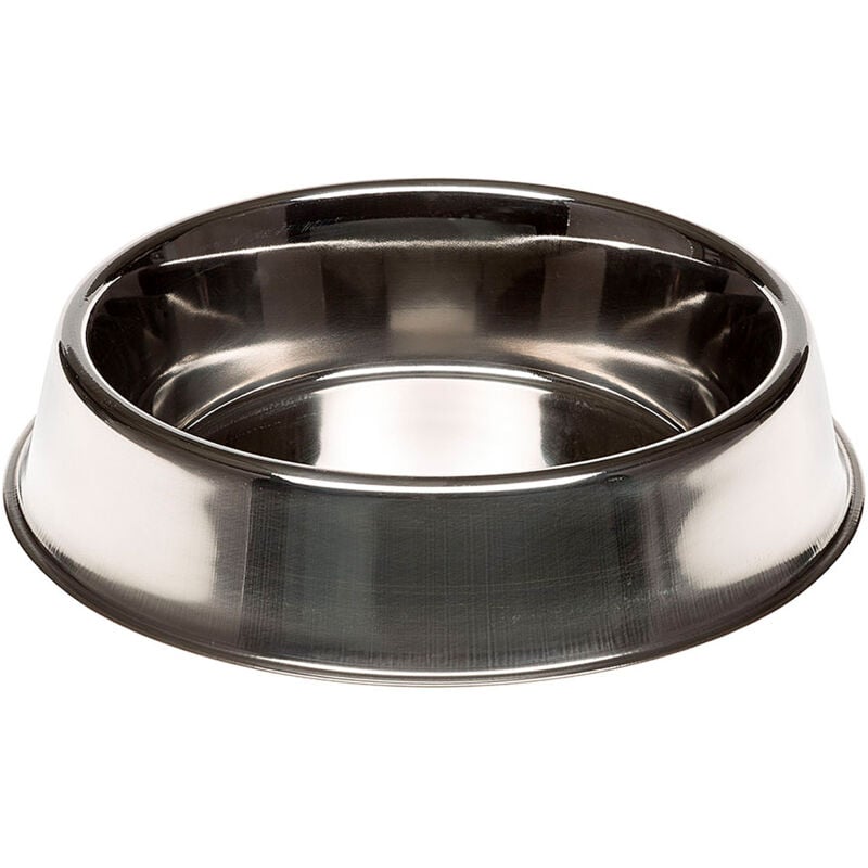 foto del prodotto ferplast supernova ciotola in acciaio inox con bordo inferiore sollevato. 6 misure. variante 280 misure 30.2 x h 7.2 cm 2.7 l 