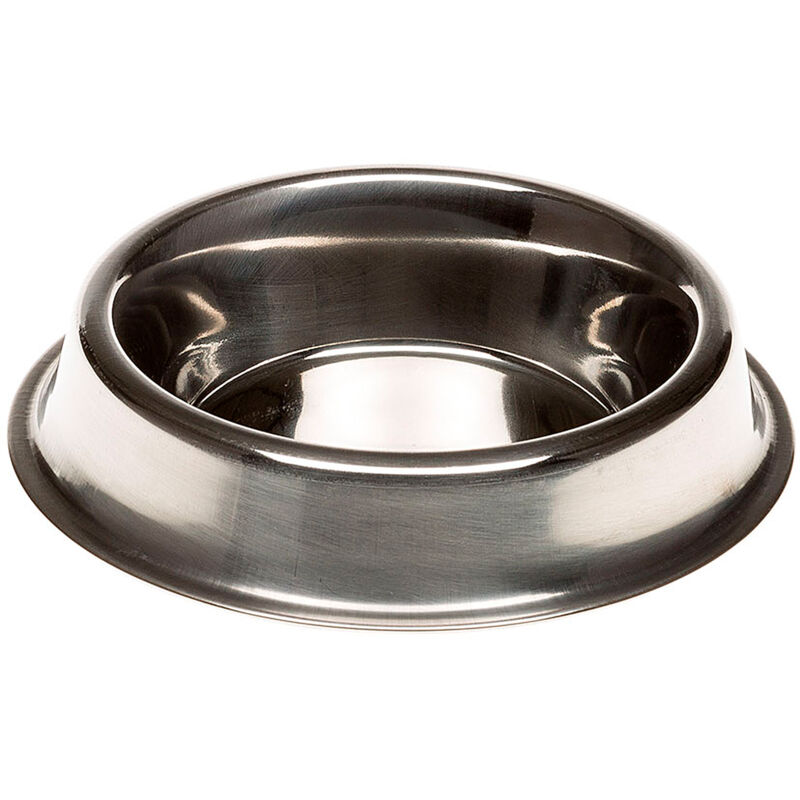 foto del prodotto ferplast supernova ciotola in acciaio inox con bordo inferiore sollevato. 6 misure. variante 30 misure 14.5 x h 3.4 cm 0.2 l 