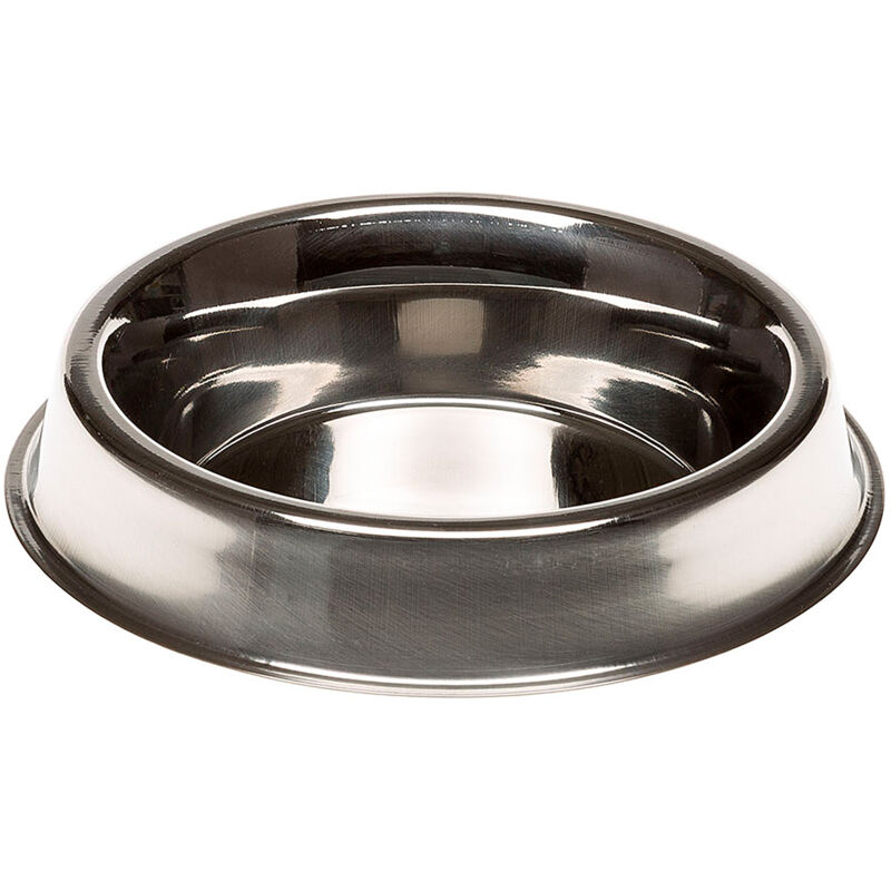 foto del prodotto ferplast supernova ciotola in acciaio inox con bordo inferiore sollevato. 6 misure. variante 45 misure 18.6 x h 4.6 cm 0.6 l 