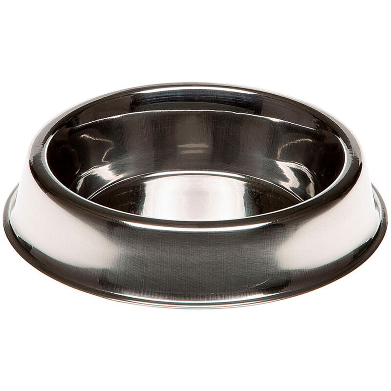 foto del prodotto ferplast - supernova ciotola in acciaio inox con bordo inferiore sollevato. 6 misure. variante 90 - misure 22 x h 5.2 cm - 0.9 l -